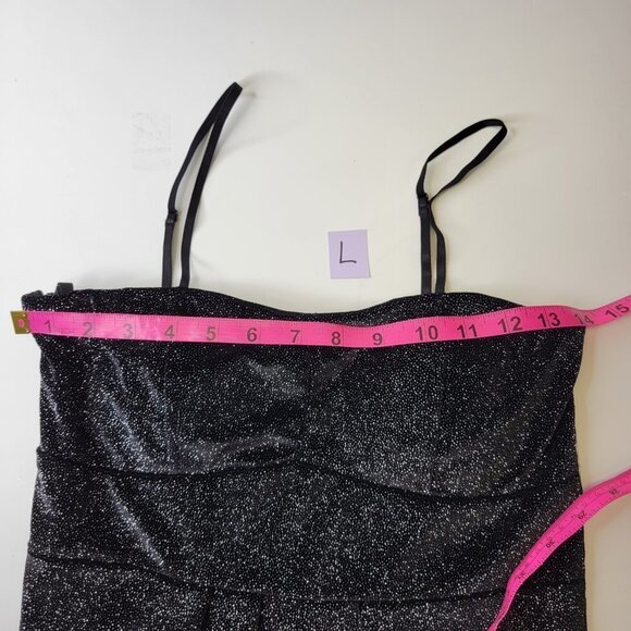 Sparkly Strapless Glitter Black Mini Dress Various Sizes S M L - Picture 14 of 16